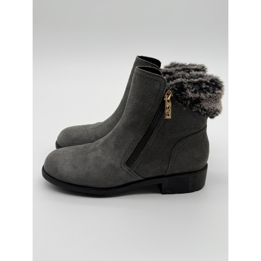 Cole Haan Quinney Bootie Gray Size 7B Suede Boot Waterproof‎ Faux Fur